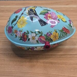 Vintage 1954 Mattel Litho Tin Wind-up Easter Egg Music Box Bird #513 Works
